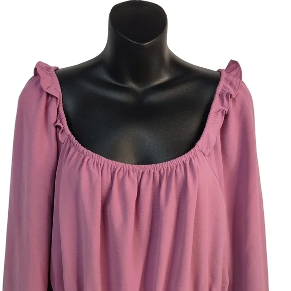 Nine West Women's Squareneck Peplum Top Blouse Size L - Picture 4 of 9